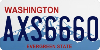 WA license plate AXS6660