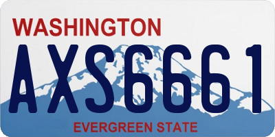 WA license plate AXS6661