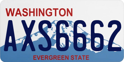 WA license plate AXS6662