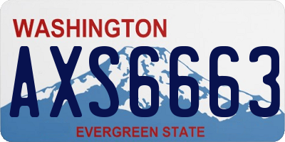 WA license plate AXS6663