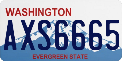 WA license plate AXS6665