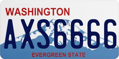 WA license plate AXS6666