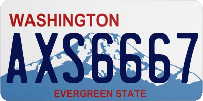 WA license plate AXS6667