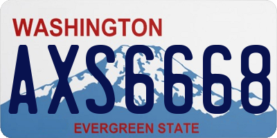 WA license plate AXS6668