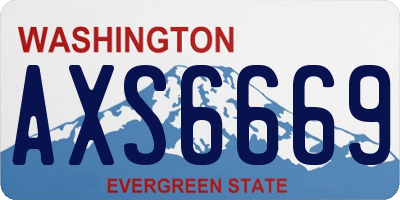 WA license plate AXS6669