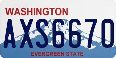 WA license plate AXS6670