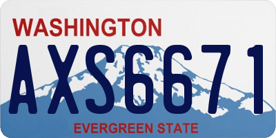WA license plate AXS6671