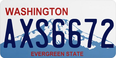 WA license plate AXS6672