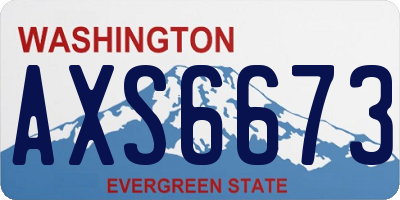 WA license plate AXS6673