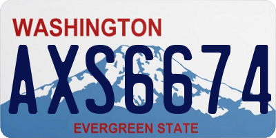 WA license plate AXS6674