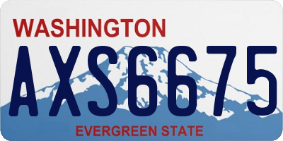 WA license plate AXS6675