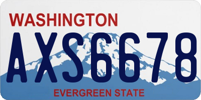 WA license plate AXS6678