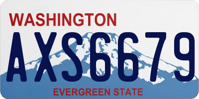WA license plate AXS6679