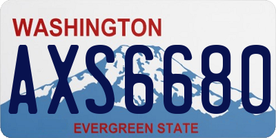 WA license plate AXS6680