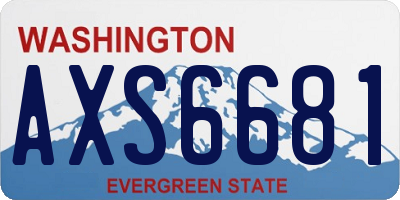 WA license plate AXS6681