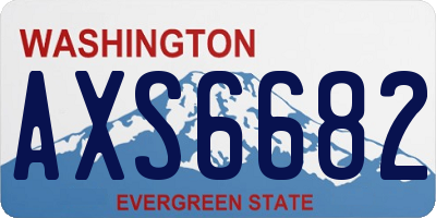 WA license plate AXS6682