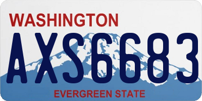 WA license plate AXS6683