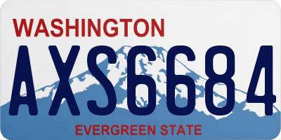 WA license plate AXS6684