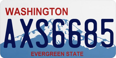 WA license plate AXS6685