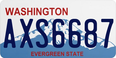 WA license plate AXS6687