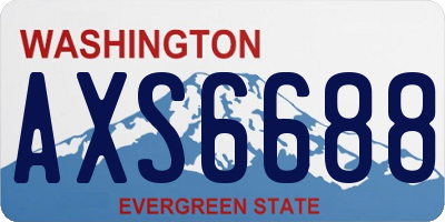 WA license plate AXS6688