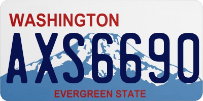 WA license plate AXS6690