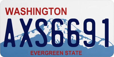 WA license plate AXS6691
