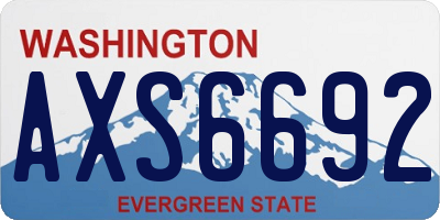 WA license plate AXS6692