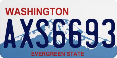 WA license plate AXS6693