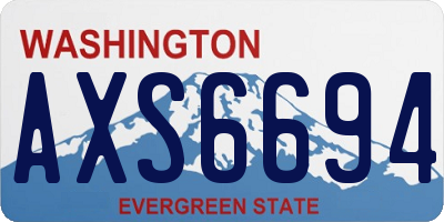 WA license plate AXS6694