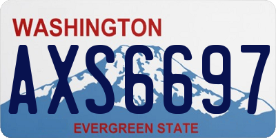 WA license plate AXS6697