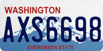 WA license plate AXS6698