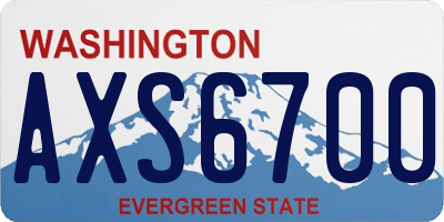 WA license plate AXS6700