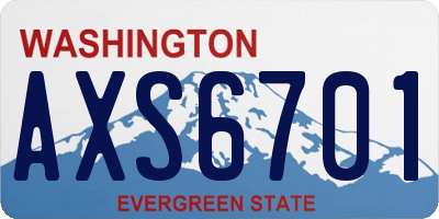 WA license plate AXS6701