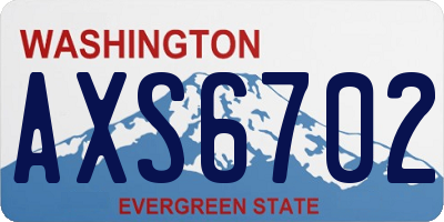 WA license plate AXS6702