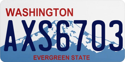 WA license plate AXS6703