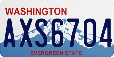 WA license plate AXS6704