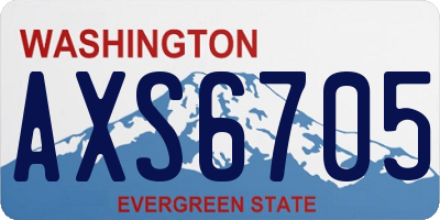 WA license plate AXS6705