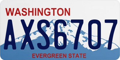 WA license plate AXS6707