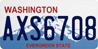 WA license plate AXS6708