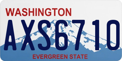 WA license plate AXS6710