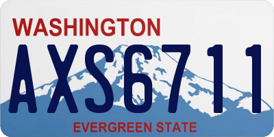 WA license plate AXS6711