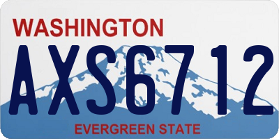 WA license plate AXS6712