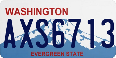 WA license plate AXS6713