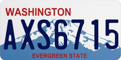 WA license plate AXS6715