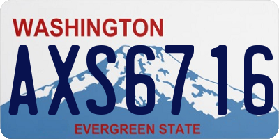 WA license plate AXS6716