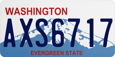 WA license plate AXS6717
