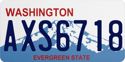 WA license plate AXS6718