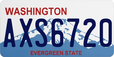 WA license plate AXS6720