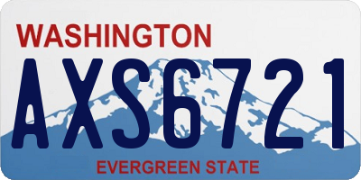 WA license plate AXS6721